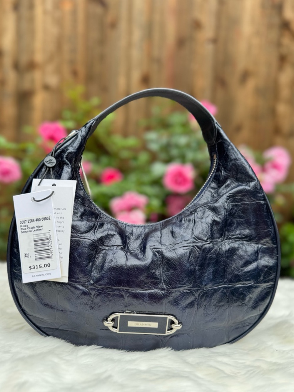 NWT Brahmin Mindy Blue Castle View Purse